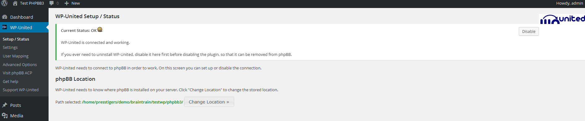 Using WP-United to Integrate WordPress with PHPBB3.0-3