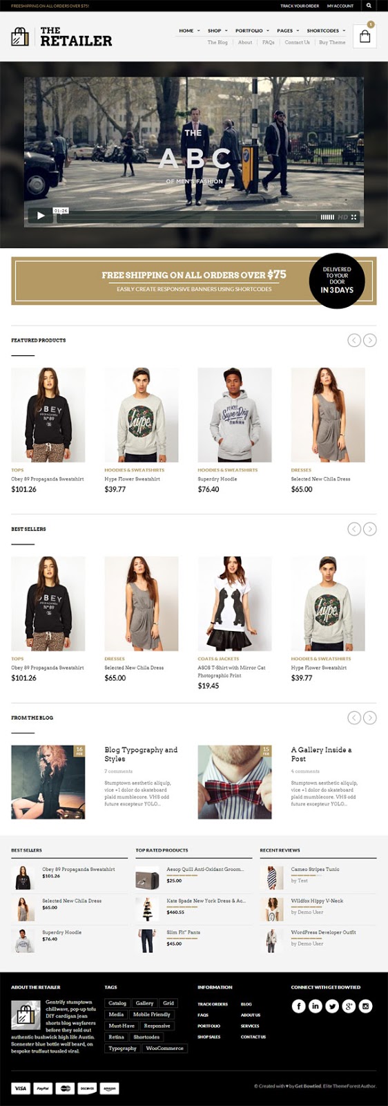 Retina-ready WordPress theme ' The Retailer'