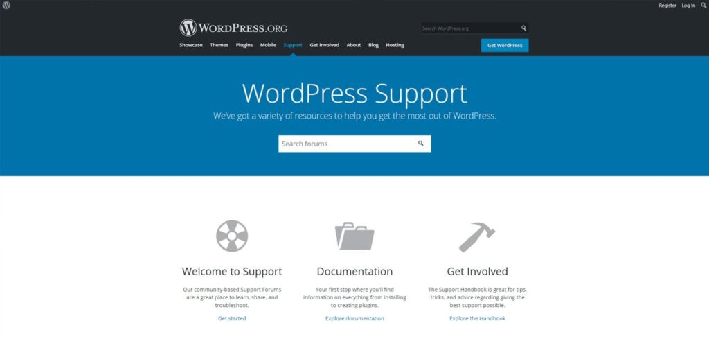 WordPress support forum 